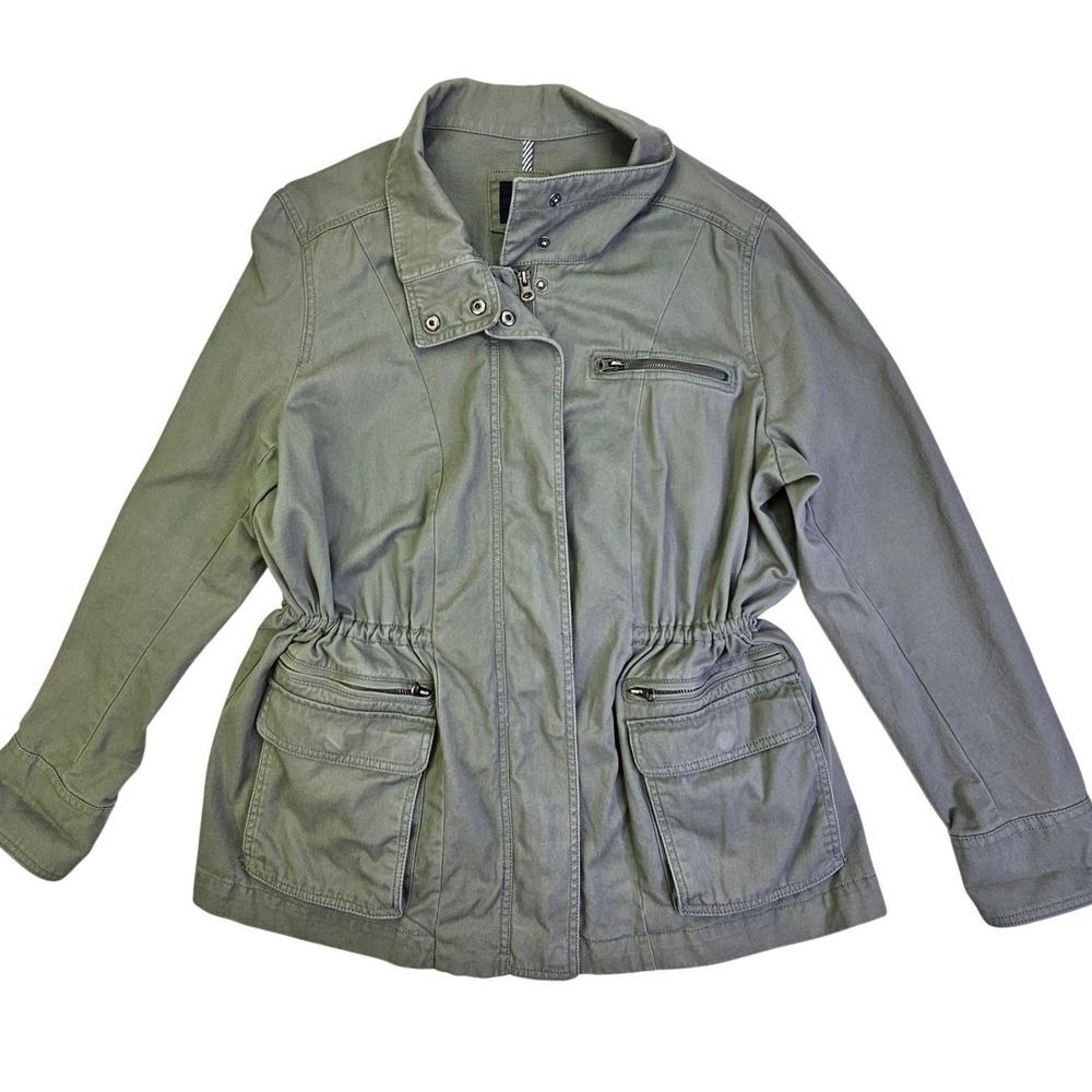 Gap Womens XXL‎ Dried Thyme Green Utility Field Jacket Cinched Waist 155166-01